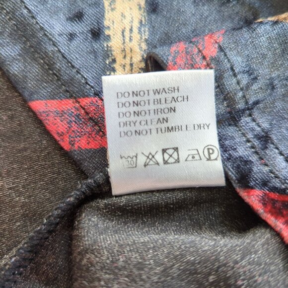 Paris Hues Womens Velvet‎ Blouse M Long Sleeve Button-Up Shirt Leopard Checkered - Picture 8 of 12